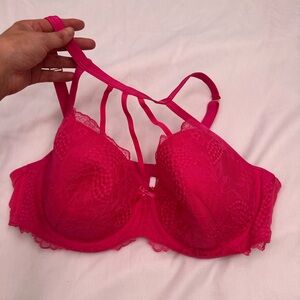 Lane Bryant Cacique Pink Strappy Lace Bra